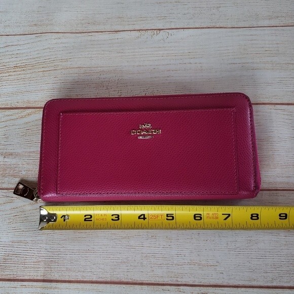 Coach Leather Zip Around Wallet - Picture 10 of 11